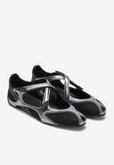 The Attico Floor 01 Cross-Over Ballet Flats Black 250WSH0087MIX024AA/S_ATTIC-100