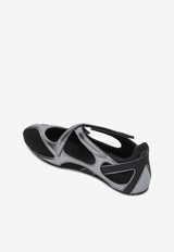 The Attico Floor 01 Cross-Over Ballet Flats Black 250WSH0087MIX024AA/S_ATTIC-100