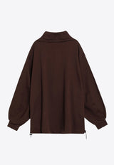 The Attico Logo Embroidered Half-Zip Sweatshirt Brown 251WCB00091JJF007A/R_ATTIC-204