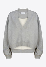 The Attico V-neck Cropped Sweatshirt Gray 251WCF00010JJF003A_ATTIC-183