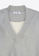 The Attico V-neck Cropped Sweatshirt Gray 251WCF00010JJF003A_ATTIC-183
