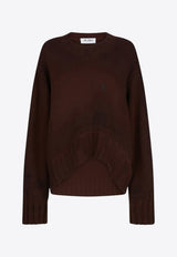 The Attico Asymmetric Wool-Blend Sweater Brown 251WCK00126KWS008S_ATTIC-064