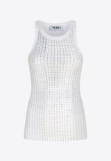 The Attico Rhinestone Embellished Tank Top White 251WCN00004JJJ051T_ATTIC-001