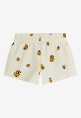 Mini Rodini Girls Ladybugs Shorts White 2523012211CO/Q_MIRO-OW