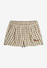 Mini Rodini Boys Dachshund Checked Shorts Beige 2523016013CO/Q_MIRO-BG