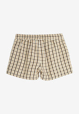 Mini Rodini Boys Dachshund Checked Shorts Beige 2523016013CO/Q_MIRO-BG