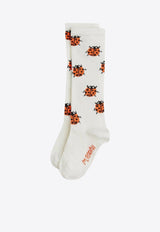Mini Rodini Babies Ladybugs High Socks White 2526011310CO/Q_MIRO-WHT