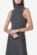 Roberto Collina Turtleneck Cashmere-Blend Top Gray 253F01014WO/R_ROBER-F0121