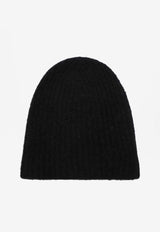 Roberto Collina Cashmere and Silk Ribbed Beanie Black 253F01051WO/R_ROBER-F0109