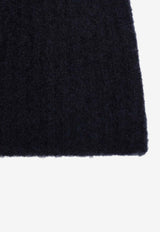 Roberto Collina Cashmere and Silk Ribbed Beanie Navy 253F01051WO/R_ROBER-F0110