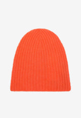 Roberto Collina Cashmere and Silk Ribbed Beanie Orange 253F01051WO/R_ROBER-F0150