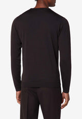 Roberto Collina Crewneck Wool Sweater Brown 253M01001WO/R_ROBER-M0108