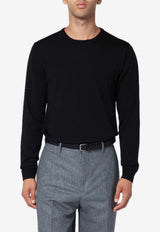 Roberto Collina Crewneck Wool Sweater Black 253M01001WO/R_ROBER-M0109