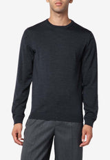 Roberto Collina Crewneck Wool Sweater Gray 253M01001WO/R_ROBER-M0121