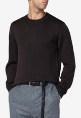 Roberto Collina Crewneck Wool Sweater Brown 253M02001WO/R_ROBER-M0208
