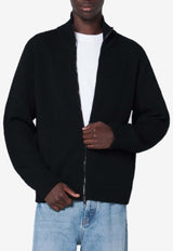 Roberto Collina High-Neck Zip-Up Cardigan Black 253M02108WO/R_ROBER-M0209