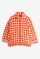 Mini Rodini Boys Fleece Check Zip-Up Jacket Red 2571012942PL/R_MIRO-42