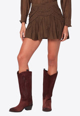 Isabel Marant Etoile Ceola Ruffled Mini Skirt Brown 25AJU0376FBB3J04E/R_ISAET-67DK
