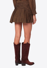 Isabel Marant Etoile Ceola Ruffled Mini Skirt Brown 25AJU0376FBB3J04E/R_ISAET-67DK