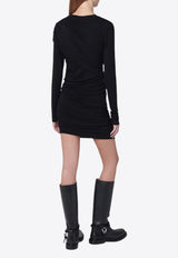 Isabel Marant Etoile Denise Draped Mini Dress Black 25ARO0842FAC3K01E/R_ISAET-01BK