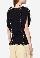 Isabel Marant Zohra Woven Top Black 25EHT0632FAC2K05I/Q_ISAMA-01BK