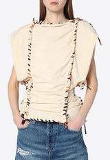 Isabel Marant Zohra Woven Top Ecru 25EHT0632FAC2K05I/Q_ISAMA-23EC