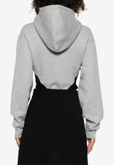 Mugler Hooded Long-Sleeved Bodysuit Gray 25F3BO02566024_GREY