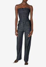 Mugler Lace-Up Straight-Leg Jeans Blue 25F6PA04862014_BLUE