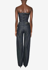 Mugler Lace-Up Straight-Leg Jeans Blue 25F6PA04862014_BLUE