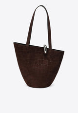 Jacquemus Medium Bambola Croc-Embossed Suede Shoulder Bag Brown 25HBAW00412AC07A09/R_JACQM-880