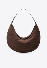 Jacquemus Large Ovalo Croc-Embossed Suede Hobo Bag Brown 25HBAW00437AC07A09/R_JACQM-880