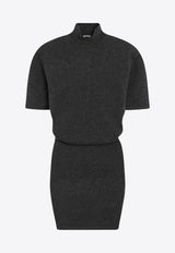 Jacquemus High-Neck Wool Blend Mini Dress Gray 25HDRW00713AK00282/R_JACQM-970