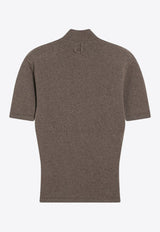 Jacquemus High-Neck Ribbed Top Brown 25HSWW00629AK00282/R_JACQM-850