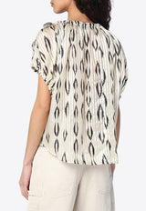Isabel Marant Silk Printed Blouse White 25PHT0607FAC1J16I/Q_ISAMA-ECBK