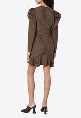 Isabel Marant Etoile Briali Zip-Up Mini Dress Green 25PRO0685FAC1J06E/Q_ISAET-67KI