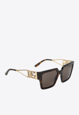 Embellished DG Logo Rectangular Sunglasses