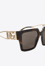 Embellished DG Logo Rectangular Sunglasses