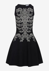 Lace Ribcage Jacquard Mini Dress
