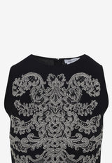 Lace Ribcage Jacquard Mini Dress