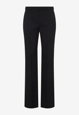Pinstripe Wool Tailored Pants