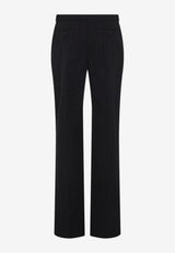 Pinstripe Wool Tailored Pants