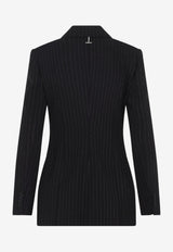 Pinstripe Double-Breasted Wool Jacket