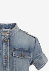 Washed Denim Mini Dress