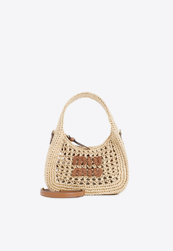 Logo Knitted Top Handle Bag