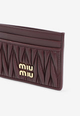 Logo Lettering Matelassé Leather Cardholder