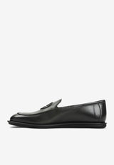 Weaved Logo Nappa Leather Loafers