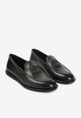 Weaved Logo Nappa Leather Loafers