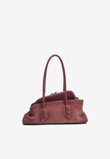 The Attico Small La Passeggiata Suede Shoulder Bag Pink 260WAH0005LBT108AA/S_ATTIC-093