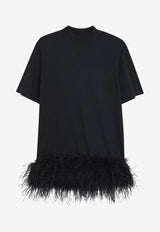 The Attico Feather-Trimmed Mini Dress Black 260WCA0046JJJ025MU/S_ATTIC-100