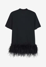 The Attico Feather-Trimmed Mini Dress Black 260WCA0046JJJ025MU/S_ATTIC-100